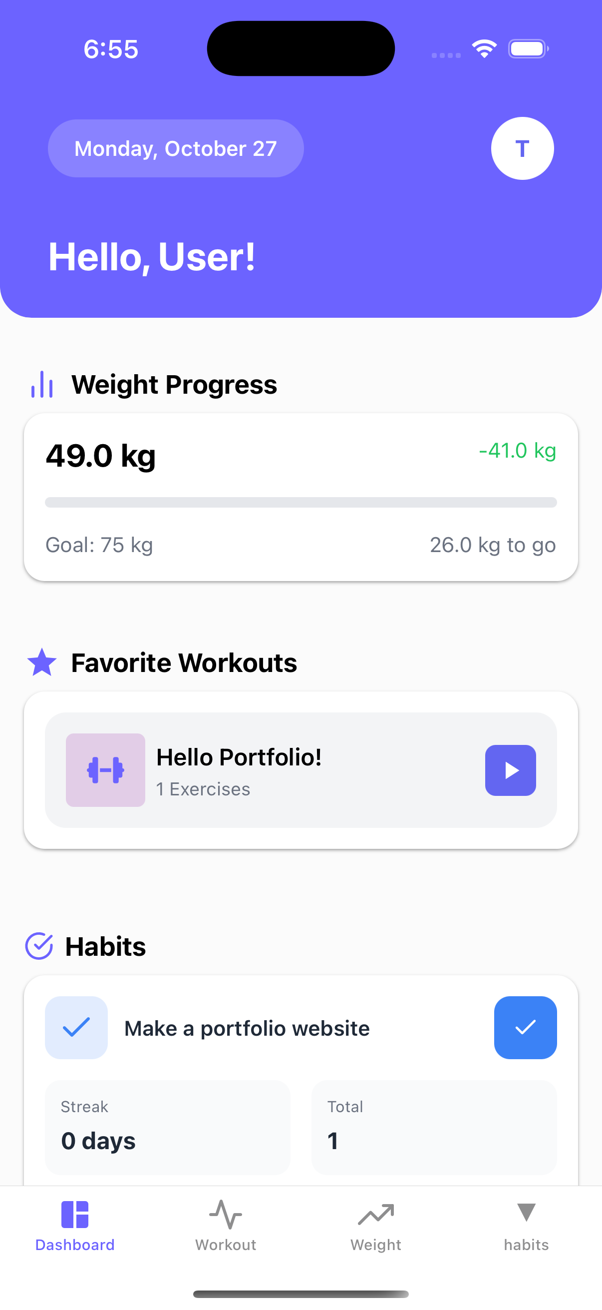 LiftLog Dashboard